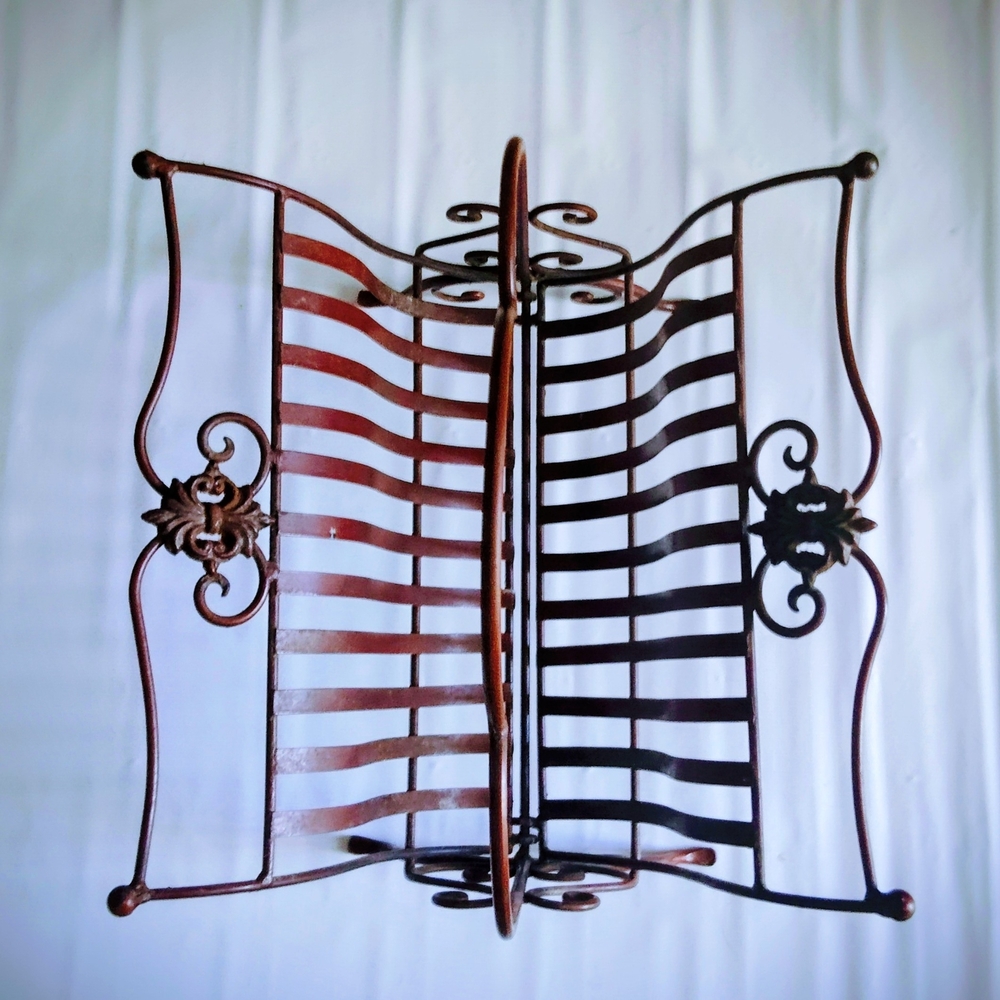 Elegant Brown Metal Wall Shelf